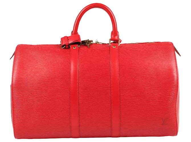 Louis Vuitton Epi Keepall 45 Red M42977 Leather  ref.1319438