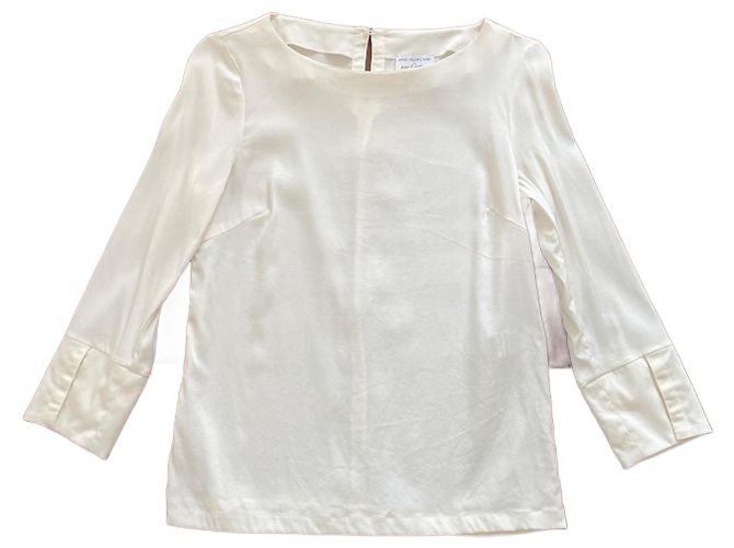 Blusa Cartier de seda cor eggshell Fora de branco
