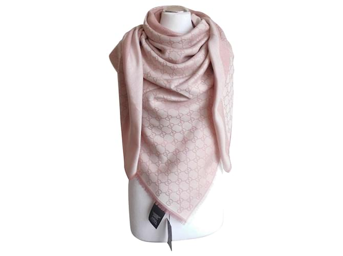 Gucci ggweb pink scarf new Silk Wool  ref.1319454
