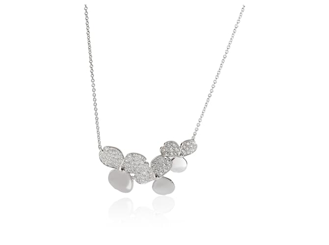 TIFFANY & CO. Paper Flowers Fashion Necklace in  Platinum 0.78 ctw Silvery Metallic Metal  ref.1319469