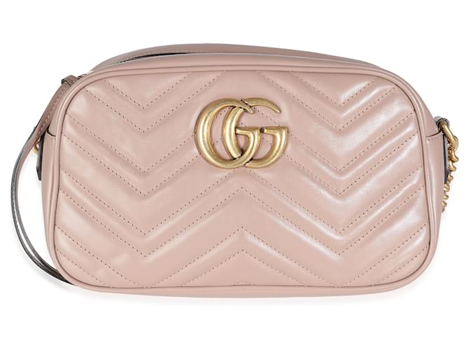 Kleine GG Marmont-Tasche aus Matelassé von Gucci in Beige Grau Leder  ref.1319476