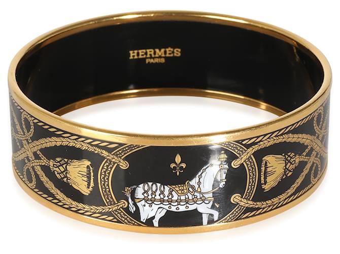 Hermès Grand Apparat Enamel Bracelet , 62mm Golden Metallic Metal  ref.1319482