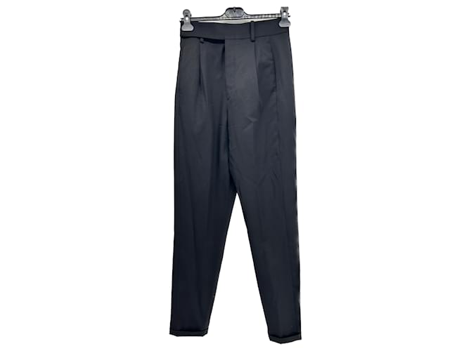 Pantalon SAINT LAURENT T.fr 38 Wool Laine Noir  ref.1319536