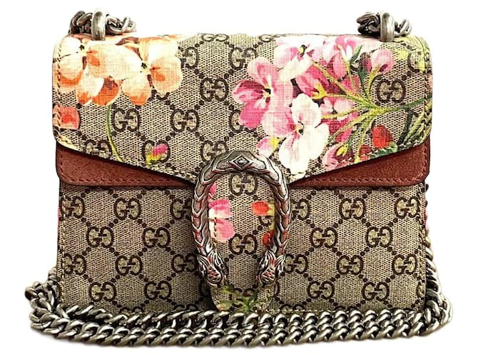 Sac à bandoulière Gucci Mini GG Supreme Blooms Dionysus en toile en très bon état  ref.1319574