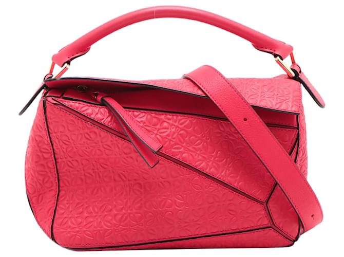 Loewe Red small Anagram Puzzle bag Leather  ref.1319577