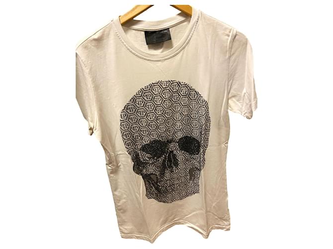 T-shirt Philipp Plein avec crâne Coton Blanc  ref.1319583