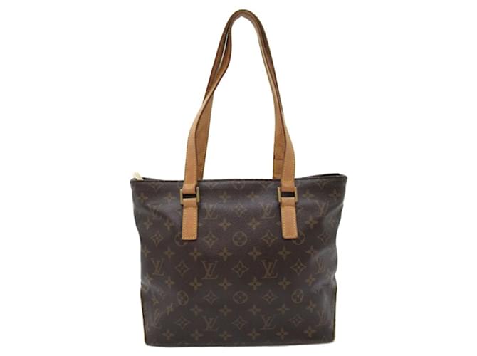 Louis Vuitton Brown Monogram Cabas Piano Leather Cloth  ref.1319610