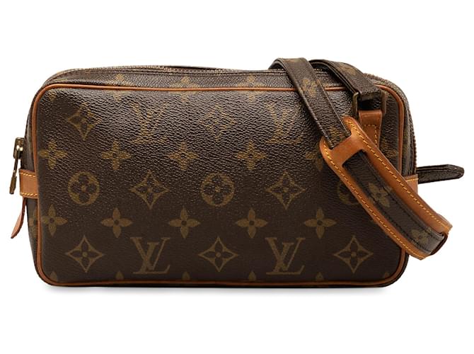 Louis Vuitton Brown Monogram Pochette Marly Bandouliere Leather Cloth  ref.1319611