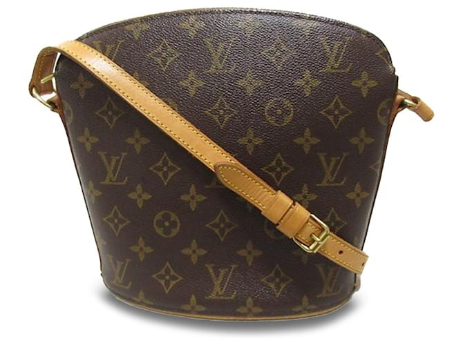 Louis Vuitton Brown Monogram Drouot Leather Cloth  ref.1319613