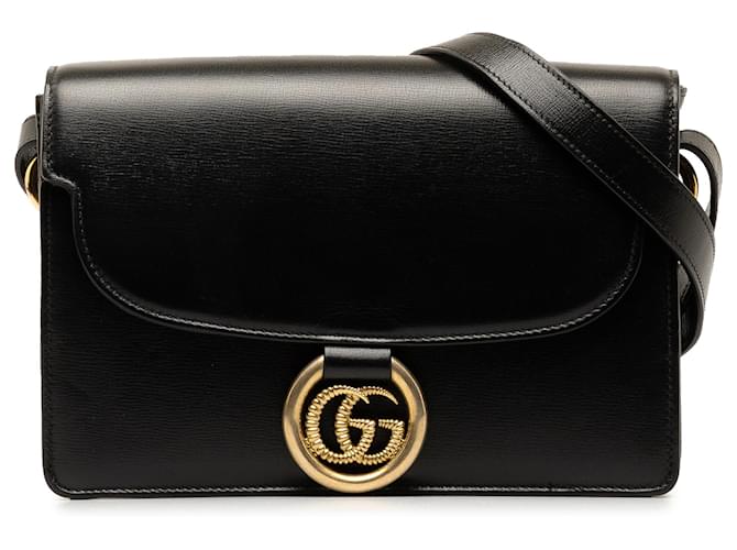 Gucci Black GG Ring Crossbody Bag Leather Pony-style calfskin  ref.1319621