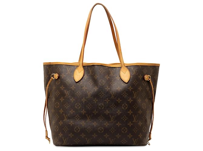 Louis Vuitton Brown Monogram Neverfull MM Leather Cloth  ref.1319623