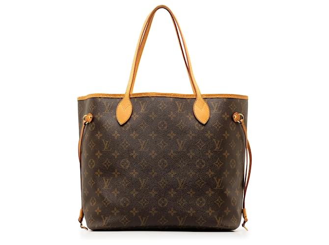 Louis Vuitton Brown Monogram Neverfull MM Leather Cloth  ref.1319629