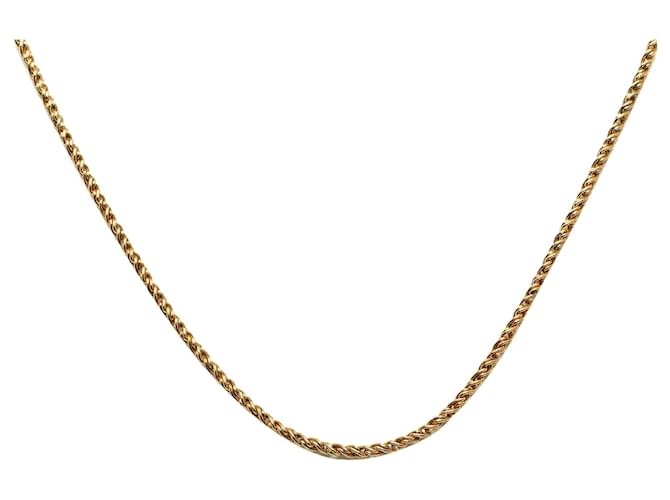Colar com corrente com logotipo oval Dior Gold CD Dourado Metal Banhado a ouro  ref.1319645