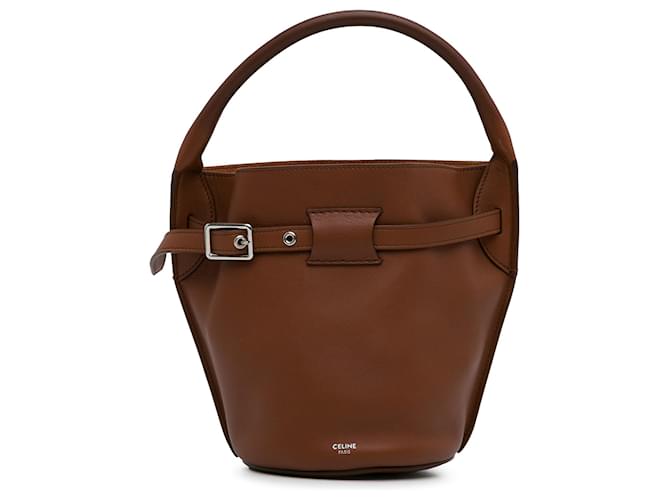 Big Bag Céline Celine Brown Nano Big Bucket Bag Leather Pony-style calfskin  ref.1319661