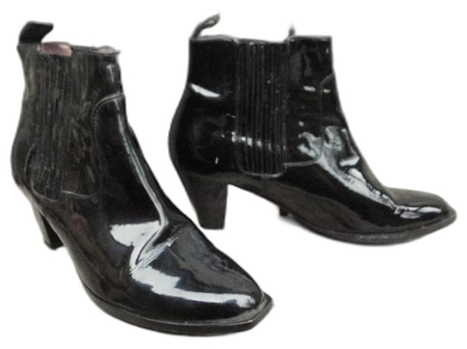 Robert Clergerie ankle boots size 37 Black Patent leather  ref.1319673