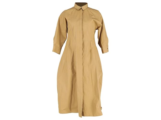 Vestido largo estilo camisa Hourglass de Jil Sander en algodón beige  ref.1319691