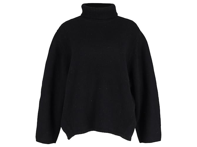 Totême Ribbed Turtleneck Sweater in Black Wool  ref.1319696