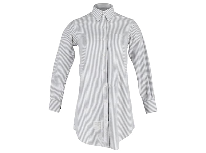 Thom Browne Striped Mini Dress in White Cotton  ref.1319698