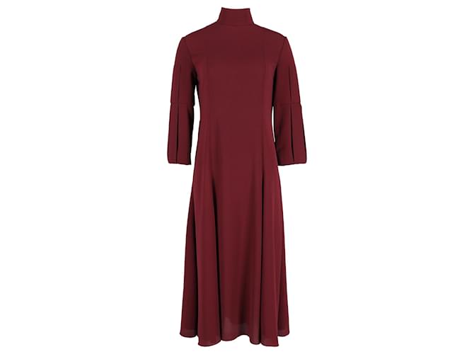 Autre Marque Emilia Wickstead Mock Neck A-Line Maxi Dress in Purple Polyester  ref.1319699