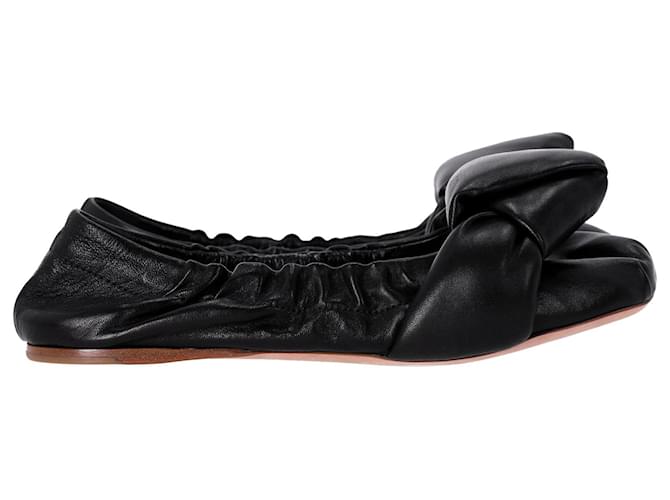 Miu Miu Knot Detail Ballet Flats in Black Leather  ref.1319709