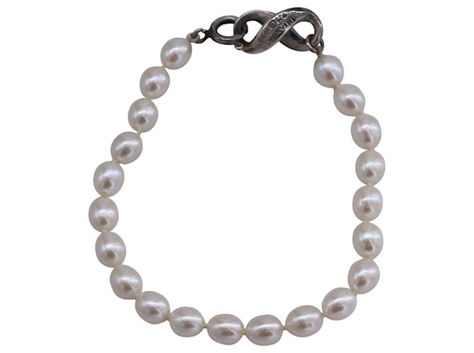 Tiffany & Co TIFFANY Y COMPAÑIA. Pulsera de Perlas en Perlas Blancas Blanco Crudo  ref.1319727