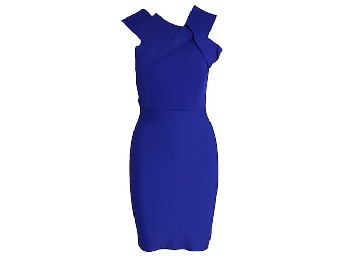 Roland Mouret Asymmetric Fitted Dress in Blue Rayon Cellulose fibre  ref.1319732