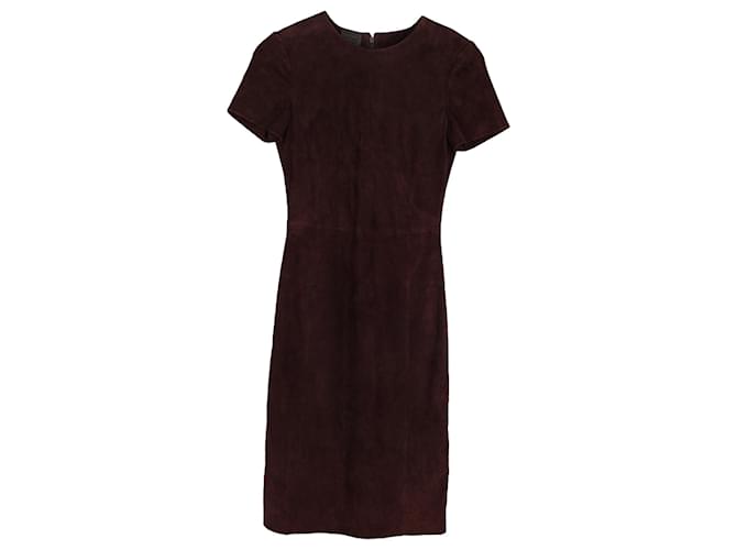 Prada Sheath Dress in Burgundy Suede Dark red  ref.1319749