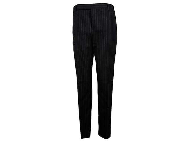 Saint Laurent Pinstripe Trousers in Black Wool  ref.1319751