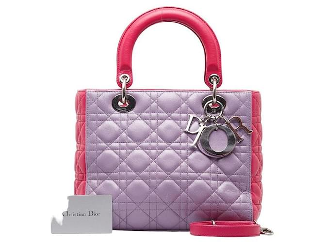 Dior Medium Cannage Leather Lady Dior Leather Handbag in Good condition  ref.1319773