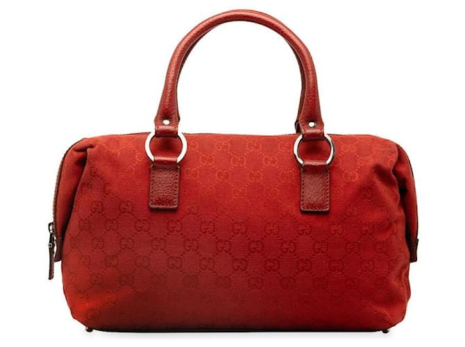 Sac Boston en toile Gucci GG Sac à main en toile 113009 en bon état Rouge  ref.1319798