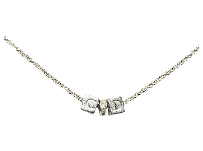Dior Collar con colgante de cubo de C&D Metal  ref.1319804