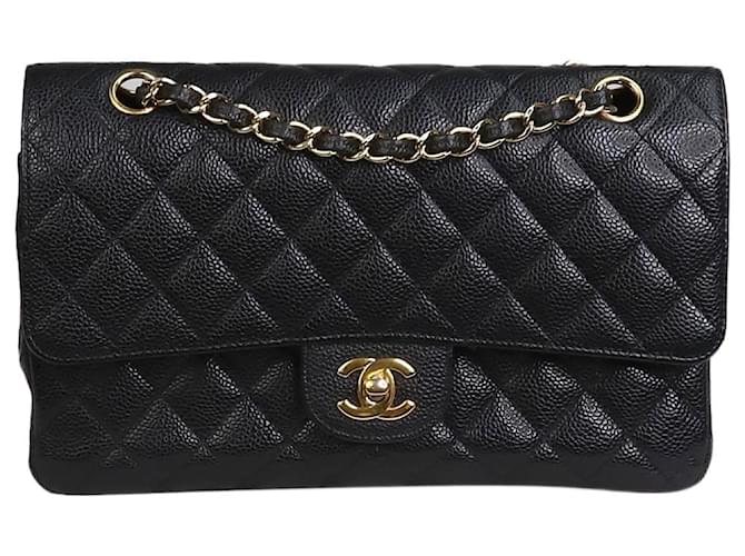 Chanel Black Caviar Medium 2012 Classic Double Flap Leather  ref.1319819