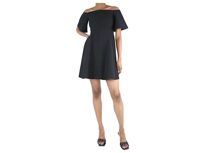 Valentino Black wide-neck A-line mini dress - size UK 6 Wool  ref.1319825