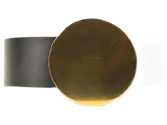 Céline Black leather circular belt  ref.1319845