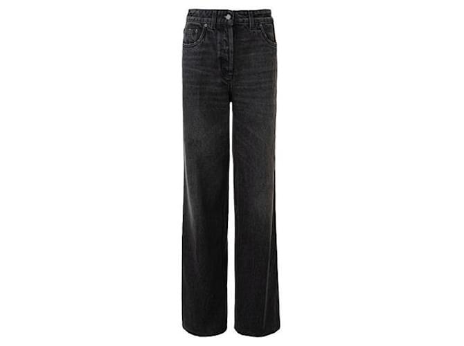 Prada Logo-Plaque Jeans Black Cotton  ref.1319865