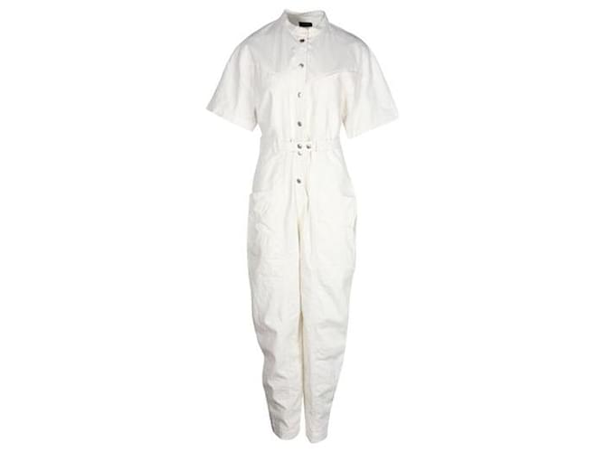 Isabel Marant Ivory Utility Etundra Jumpsuit Cream Cotton Linen Elastane  ref.1319899
