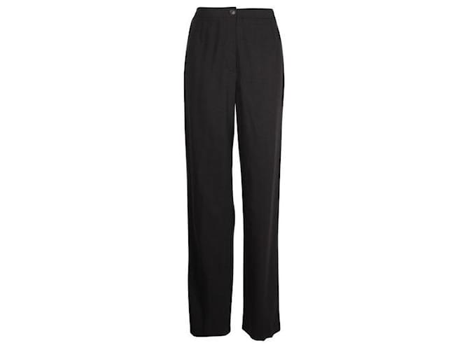 Hermès Pantaloni dritti grigio scuro Lana  ref.1319900