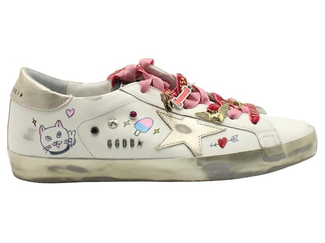 Golden Goose Co-creation Super-Star Sneakers White Leather  ref.1319926