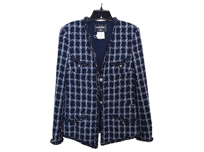 Chanel 11K$ Paris / Dallas Star Studded Tweed Jacket Navy blue  ref.1319957