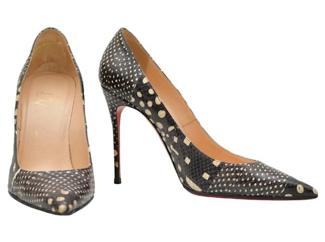 Christian Louboutin Simple Watersnake Patchwork Decollete Pumps Noir/Blanc 40.5 Cuirs exotiques Multicolore  ref.1320028