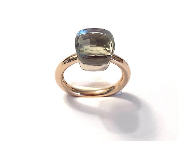 Anello Pomellato Nudo Classic oro rosa e prasiolite verde oliva