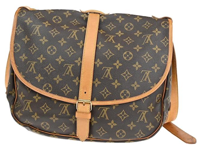 Louis Vuitton Saumur 35 Brown Cloth  ref.1320065