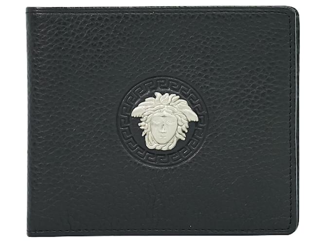 Versace medusa Negro Cuero  ref.1320161