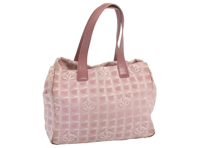 CHANEL New Travel Line Tote Bag Nylon Pink CC Auth ti1605  ref.1320193