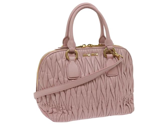 Miu Miu Materasse Hand Bag Leather 2way Pink Auth bs10955  ref.1320201