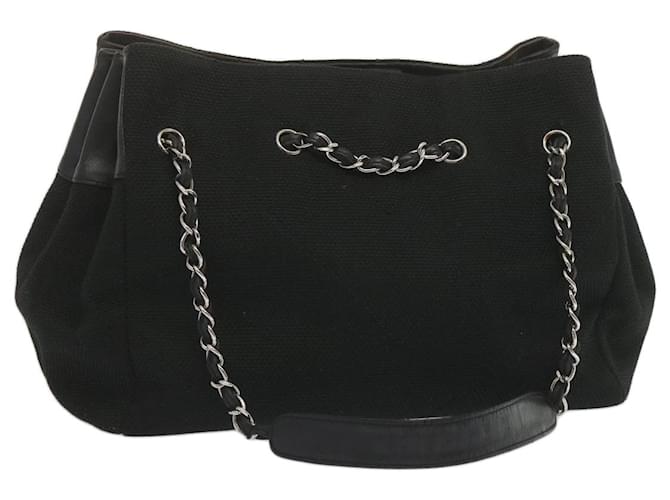 CHANEL Chain Shoulder Bag Canvas Black CC Auth bs12558 Cloth  ref.1320219