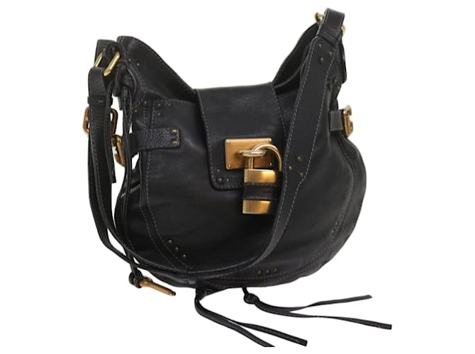 Chloé Chloe Shoulder Bag Leather Black Auth ki4150  ref.1320224