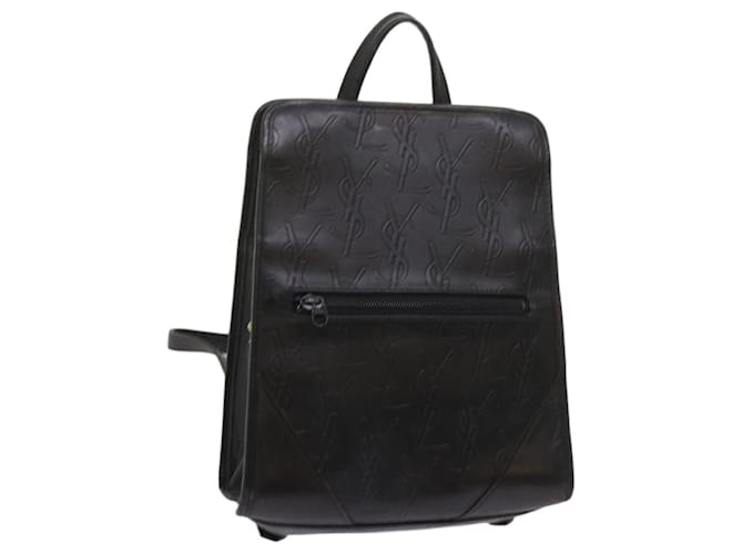 SAINT LAURENT Cassandra Backpack PVC Leather Black Auth 68215  ref.1320248
