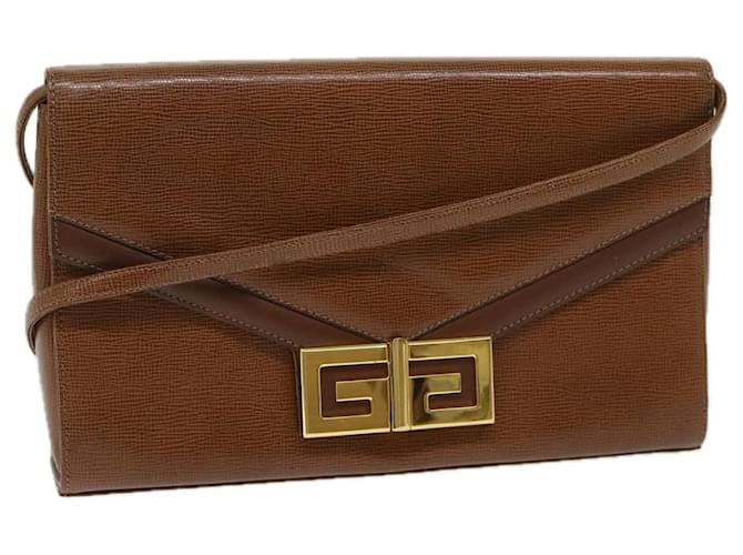 GIVENCHY Shoulder Bag Leather Brown Auth bs12855  ref.1320275