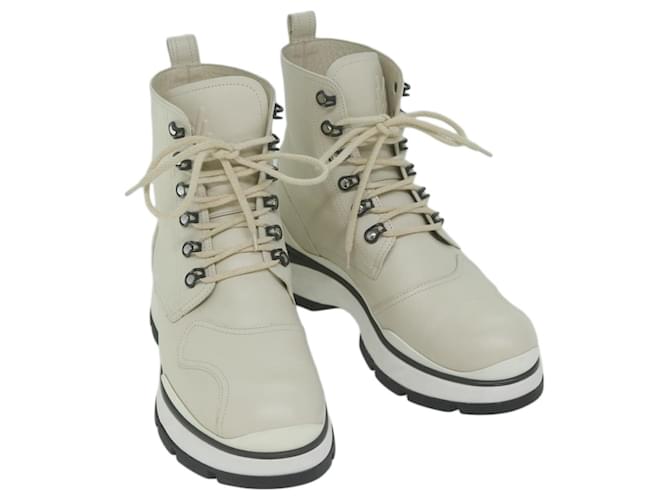 LOUIS VUITTON Botas Zapatos Cuero 6 1/2 Marfil P.14149 Bases de autenticación de LV11797 Crudo  ref.1320295